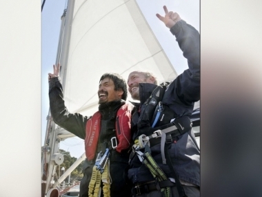 превью публикации Незрячий японец пересек Тихий океан на 12-метровой яхте